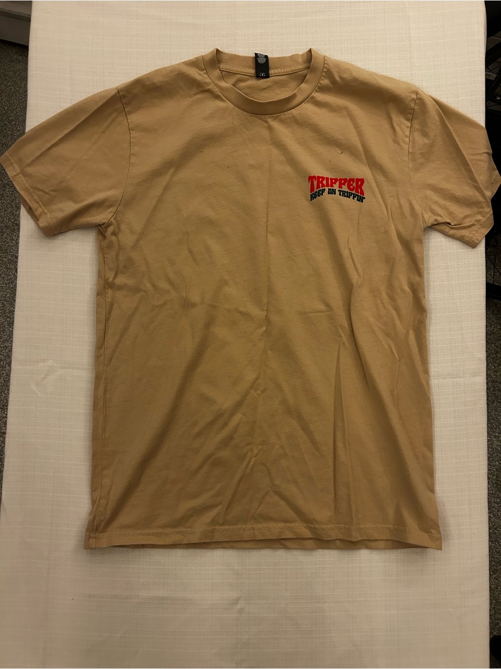 Tripper Tan Short-Sleeve Tee red graphic Logo